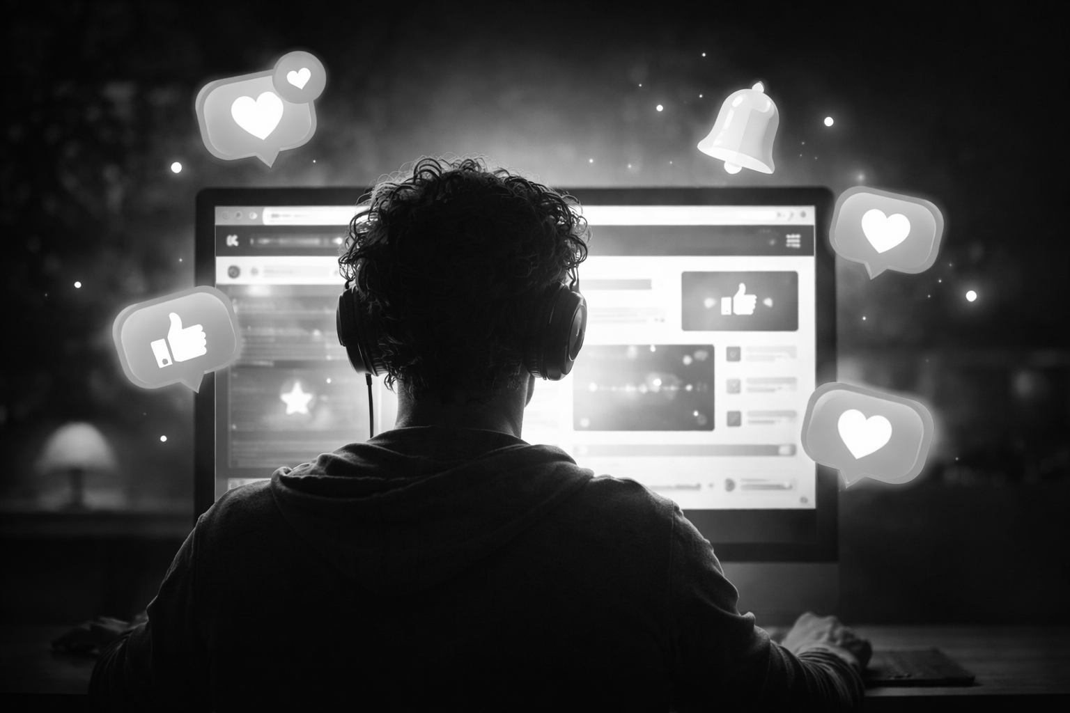 A high-end digital interface illustrating the dopamine loop and user engagement through micro-interactions