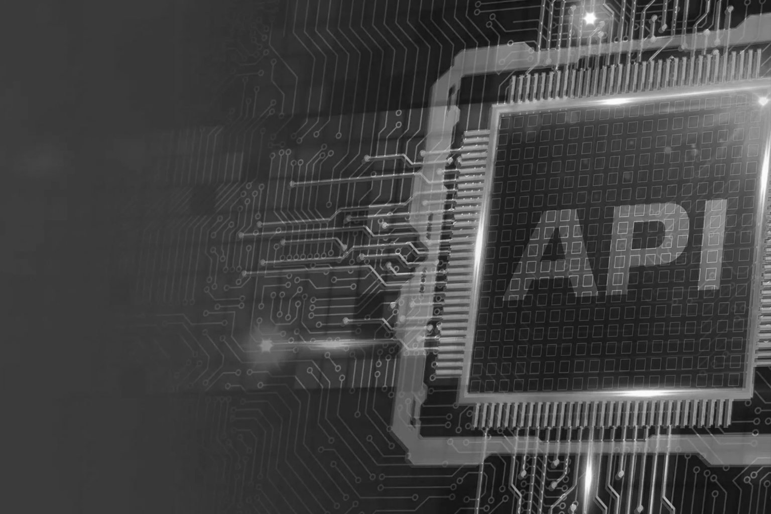 API-first development architecture diagram showing a brand's digital nervous system — interconnected APIs, CRM, frontend, and AI agents — by Webifii digital agency