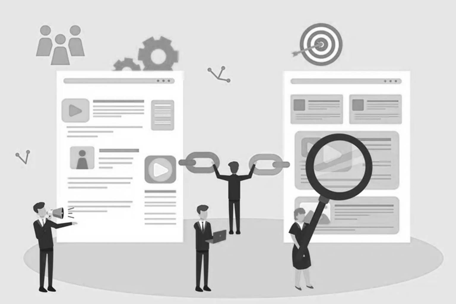 Abstract digital illustration showing organic citation signals replacing backlinks in AI-powered search — representing Webifii's natural authority SEO framework for 2026.