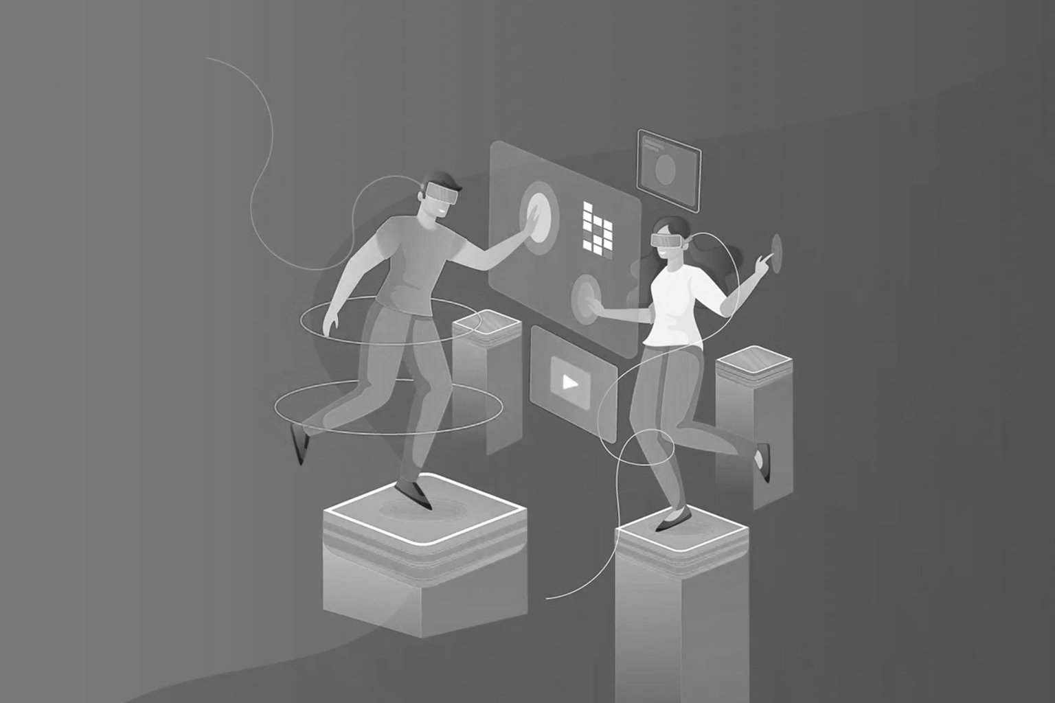 Illustration of haptic feedback mobile website UX — a smartphone emitting touch wave signals representing the Internet of Senses digital experience design