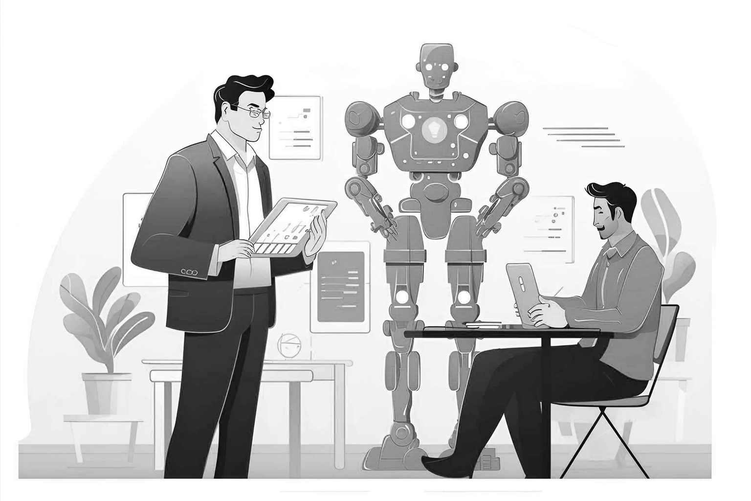 B2B founder reviewing a done-for-you digital system delivered by a premium agency