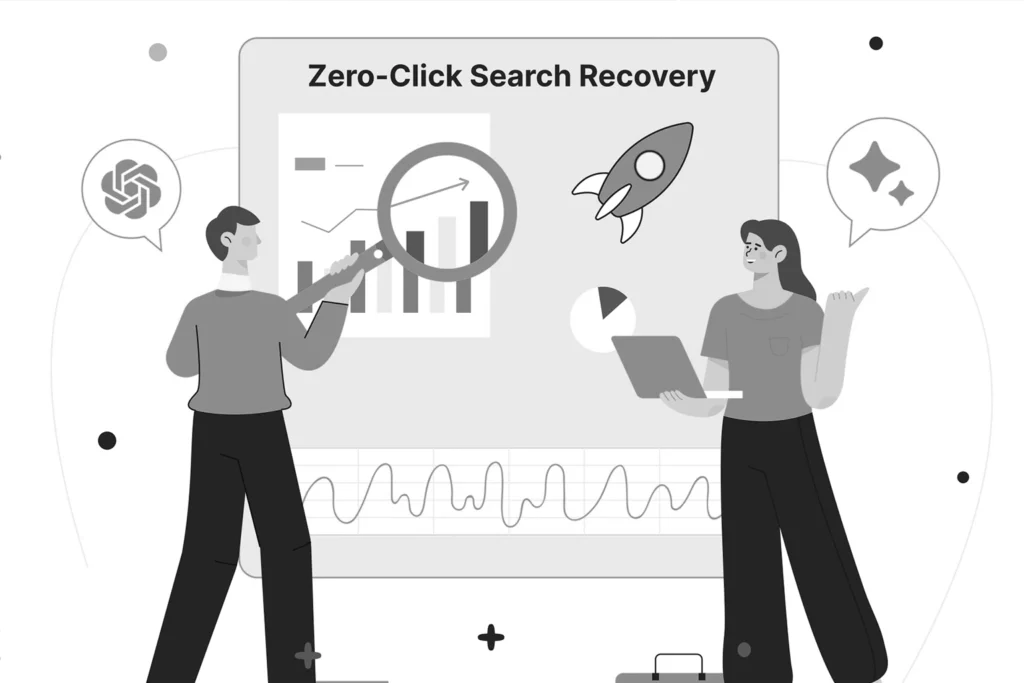 Infographic showing zero click search strategy for SaaS companies navigating AI Overviews and Generative Engine Optimization in 2026