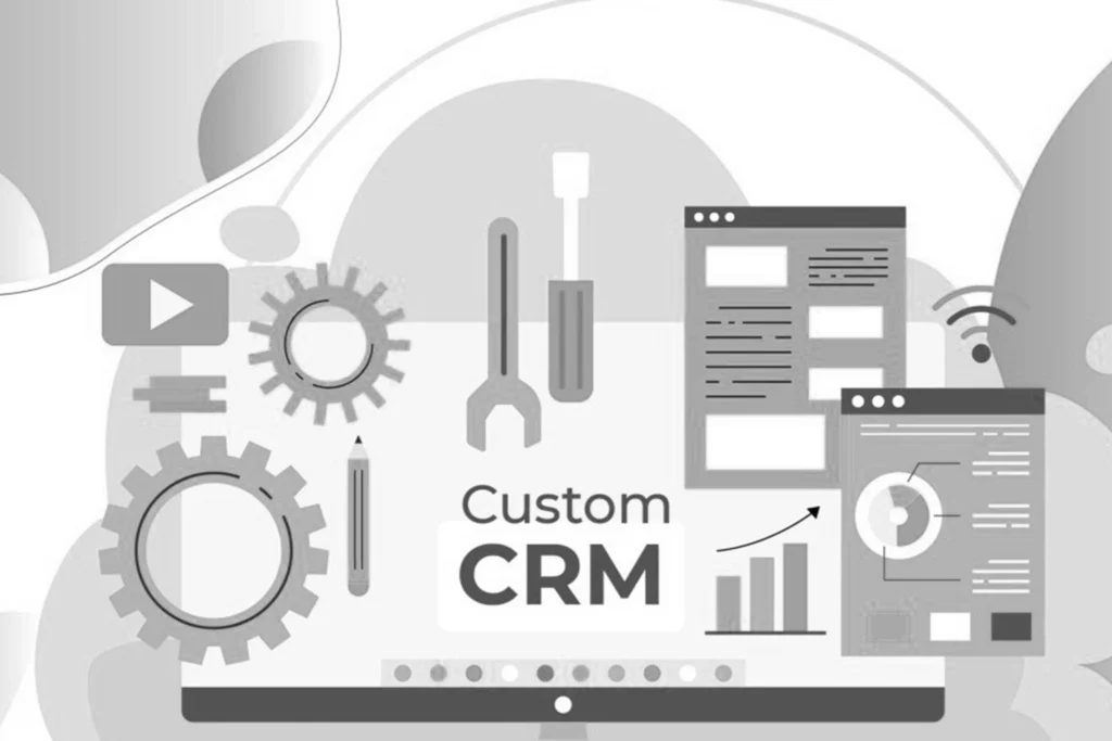 Automated CRM tech stack workflow diagram showing five integrated architecture layers for frictionless client management — Webifii