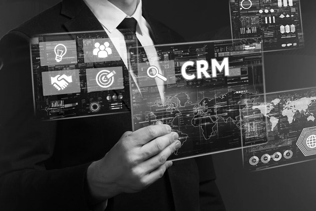 Predictive CRM analytics dashboard showing automated sales follow-up signals and AI-driven lead scoring