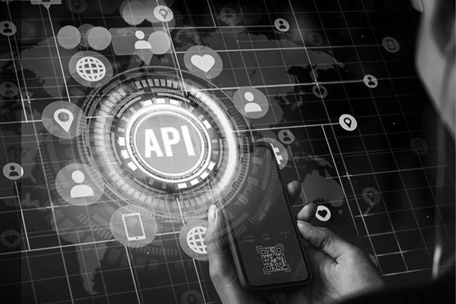 Diagram showing API integration for lead generation — connecting CRM data pipelines to real-time sales automation workflows